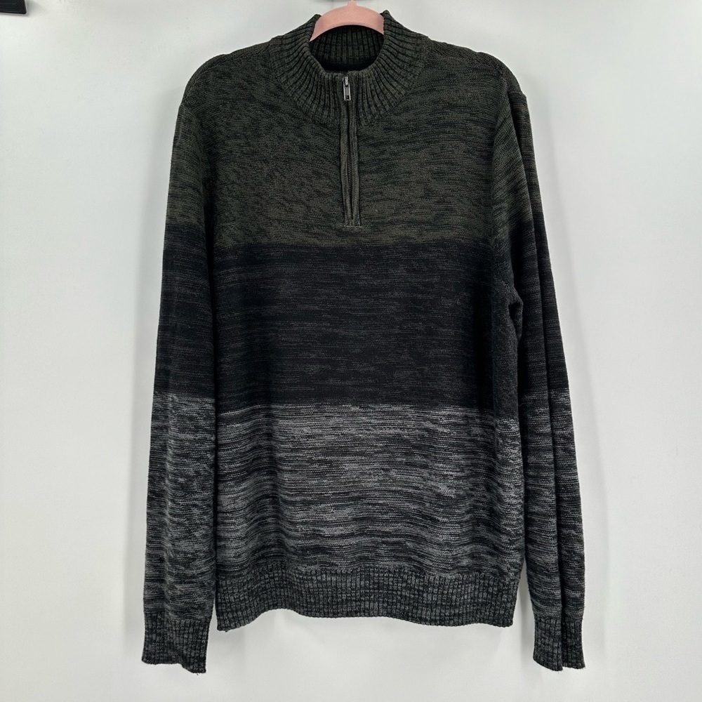 Urban Pipeline Men’s 1/4 Zip Mock Neck Color Block Sweater Size XL